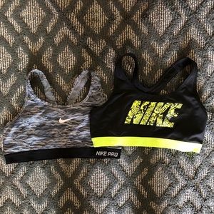 Two Nike Sport Bras